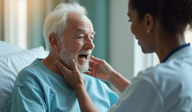 Difficulty swallowing due to food or liquid being stuck