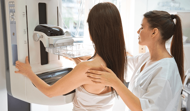 Mild breast tenderness after the mammogram